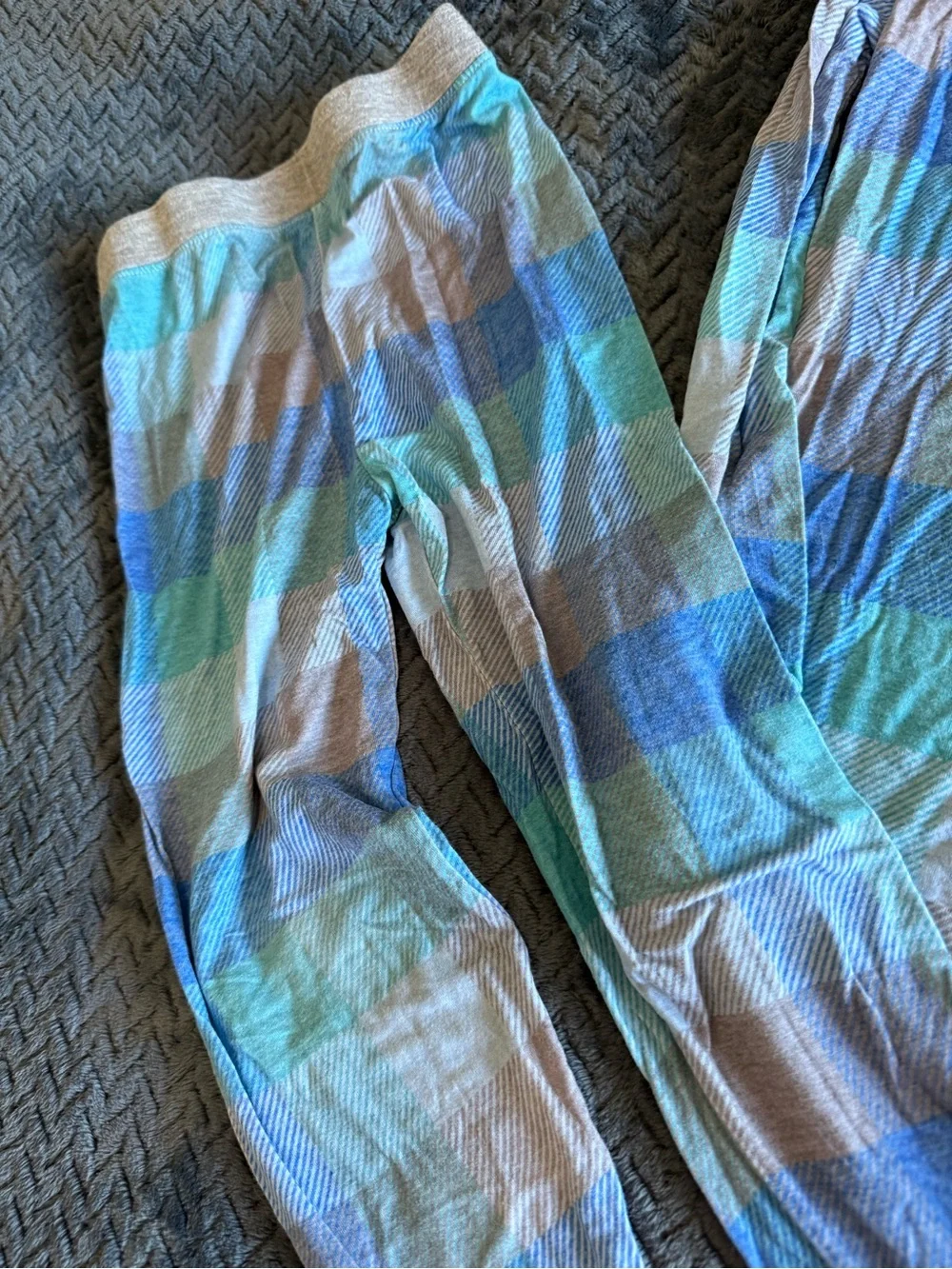 Kids Little Sleepies Plaid Blue & Teal Long Sleeve Pajama Set- 7/8